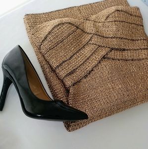 Metallic Bronze & Black Bodycon Cocktail Formal